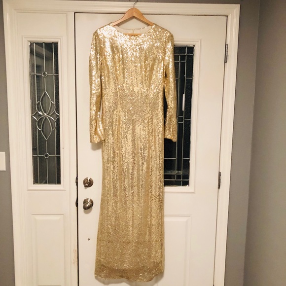 Honey qiao Floor length gold sequin dress - Picture 5 of 8